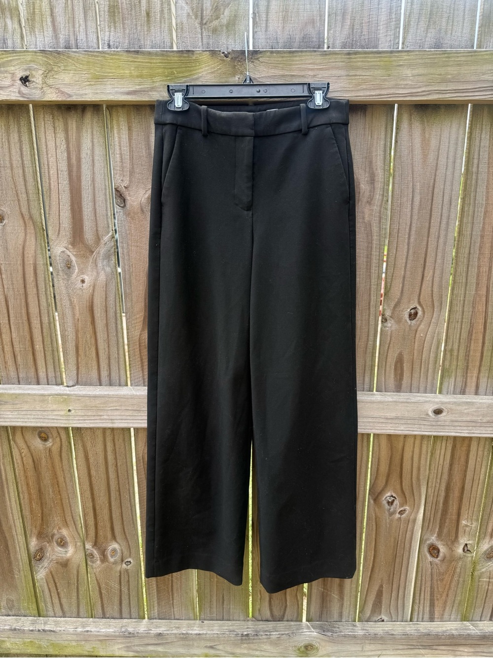 J.Crew Carreman Wide Leg Pants Size 4 Black Quiet Luxury Trouser Office Stretch